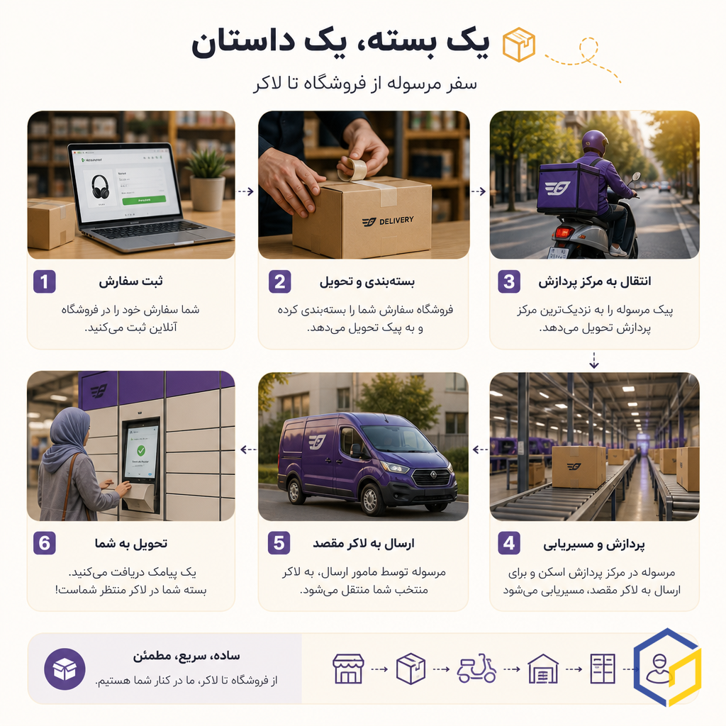یک بسته، یک داستان؛ سفر مرسوله از فروشگاه تا لاکر